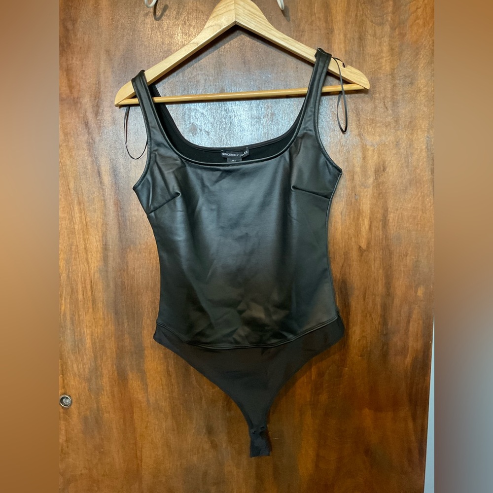 Faux Leather Bodysuit